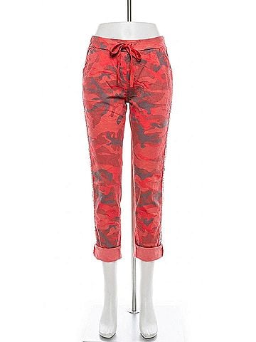 GiGi Moda Caterina Camo Slim Pants in Coral (view 1)