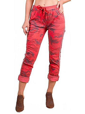 GiGi Moda Caterina Camo Slim Pants in Coral (view 2)