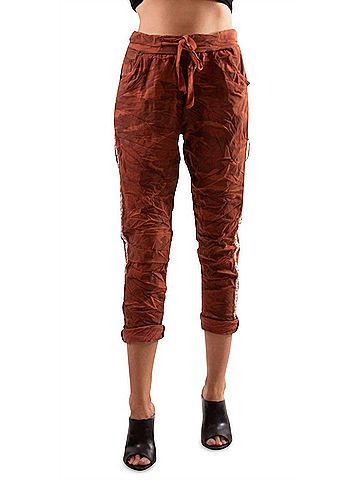 GiGi Moda Caterina Camo Slim Pants in Rust (view 2)