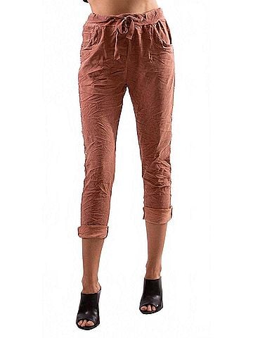 GiGi Moda Caterina Cotton Slim Pants in Rust (view 2)