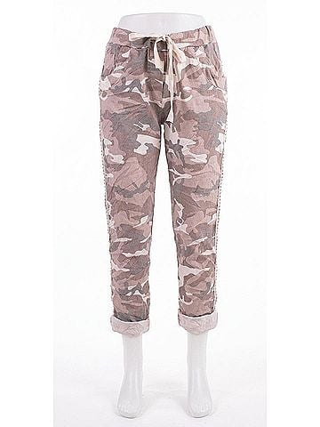 GiGi Moda Caterina Camo Slim Pants in Pink (view 1)