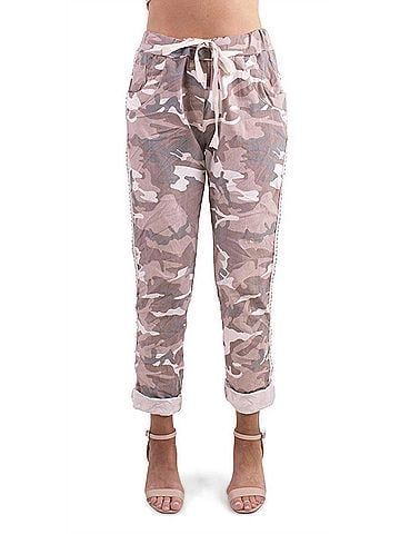 GiGi Moda Caterina Camo Slim Pants in Pink (view 2)