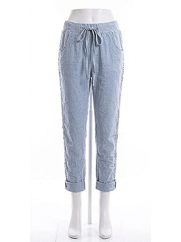 GiGi Moda Women's Caterina Cotton Pants in Blue (view 1)