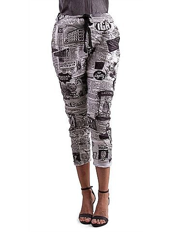 GiGi Moda Celina Newspaper Pants in White (view 2)