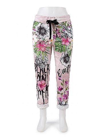 GiGi Moda Celina Floral Tropical Pants in Pink (view 1)
