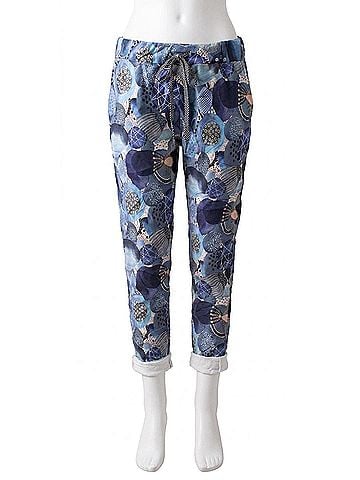 GiGi Moda Cerchio Tie-Waist Pants in Blue (view 1)
