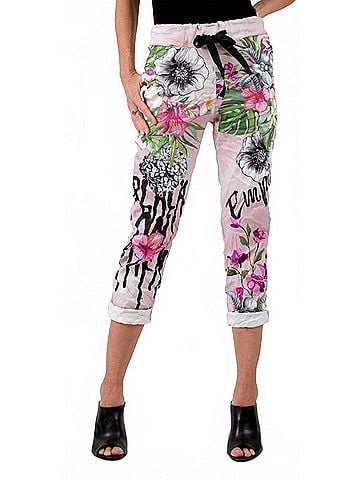 GiGi Moda Celina Floral Tropical Pants in Pink (view 2)