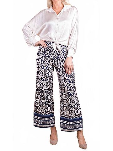 GiGi Moda Elia Baroque Wide Leg Pants in Navy (view 2)