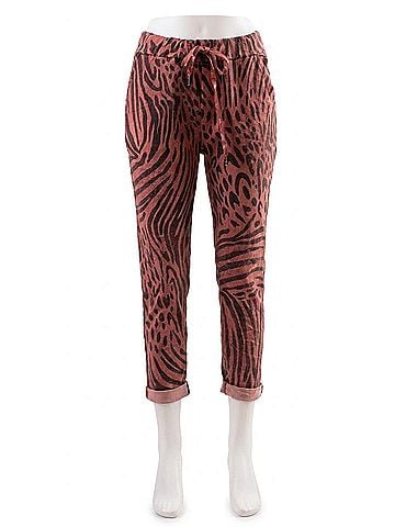 GiGi Moda Cornelia Zebra Slim Pants in Sienna (view 1)