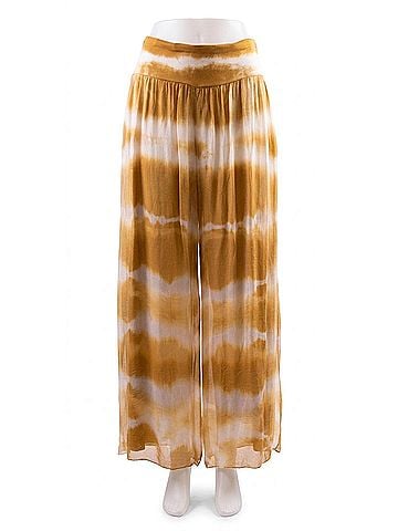 GiGi Moda Jasmin Tie-Dye Slit Wide Leg Pants in Mustard (view 1)