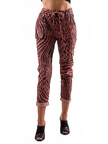 GiGi Moda Cornelia Zebra Slim Pants in Sienna (view 2)