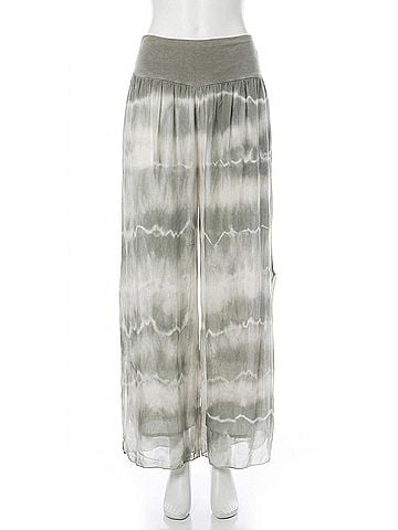 GiGi Moda Jasmin Tie-Dye Slit Wdie Leg Pants in Olive (view 1)