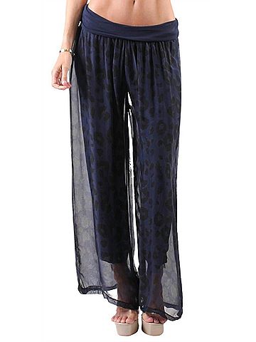 GiGi Moda Lyda Leopard Print Pants in Navy (view 2)