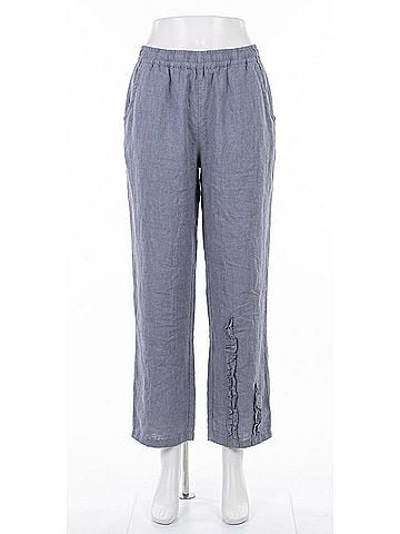 GiGi Moda Palermo Linen Pull-On Pants in Blue (view 1)