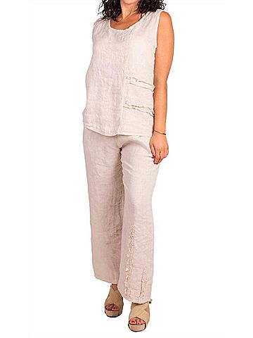 GiGi Moda Palermo Linen Pants in Beige (view 2)
