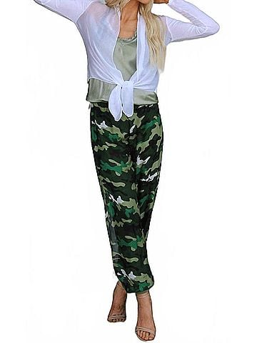 GiGi Moda Petrella Camo Jogger Pants in Olive (view 2)