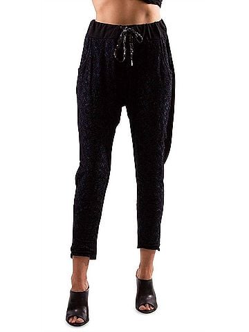GiGi Moda Terza Lace Cropped Pants in Black (view 2)