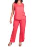 GiGi Moda Solid Red Palermo Linen Pull-On Pants in Coral One size - photo 2