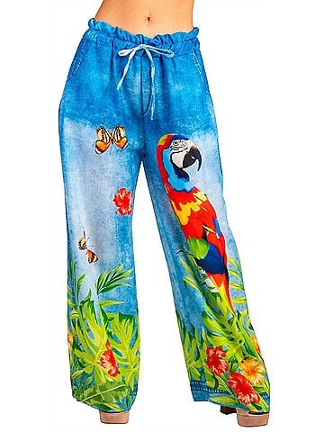 GiGi Moda Pappagallo Wide Leg Pant in Blue (view 2)