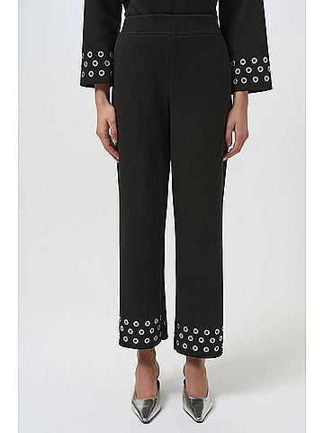 Joseph Ribkoff Scuba Jersey Straight Leg Pants in Black (view 2)