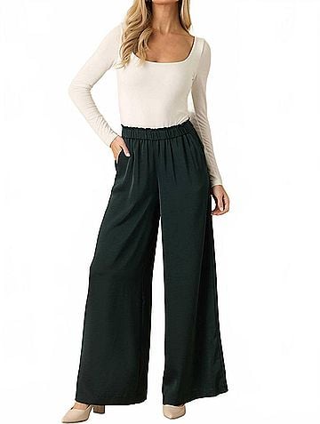 Z Supply Isolde Satin Pant in Garland Green (view 2)