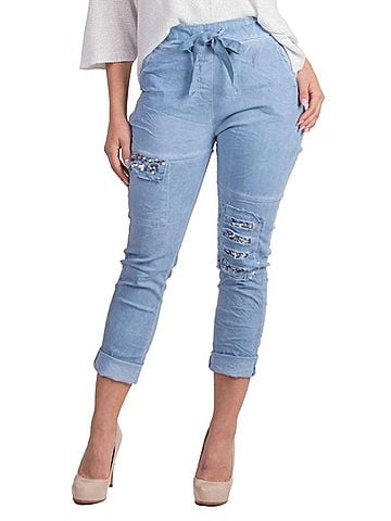 GiGi Moda Toppa Sequin Pants in Blue (view 2)
