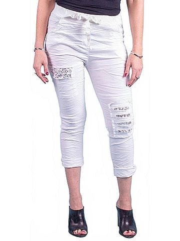 GiGi Moda Toppa Sequin Pants in White (view 2)