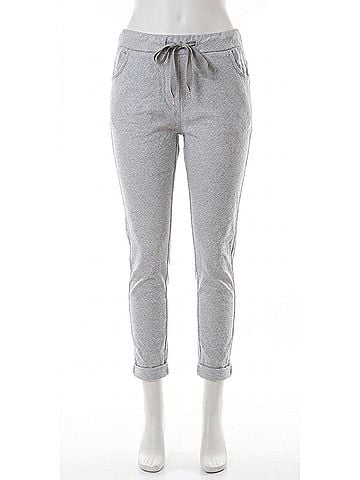 GiGi Moda Diamante Tie-Waist Pants in Dove Gray (view 1)