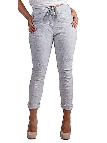 GiGi Moda Diamante Tie-Waist Pants in Dove Gray (view 2)