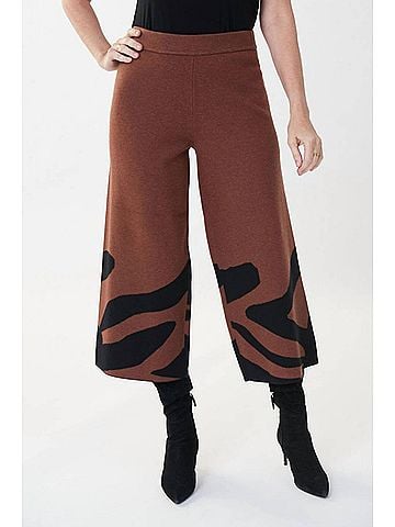 Joseph Ribkoff Animal Print Sweater Culotte Pants in Black Toffee (view 2)