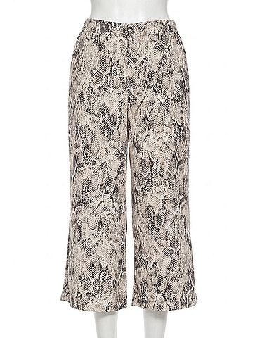 Joseph Ribkoff Snakeskin Print Culotte Pants in Beige/Multi (view 1)