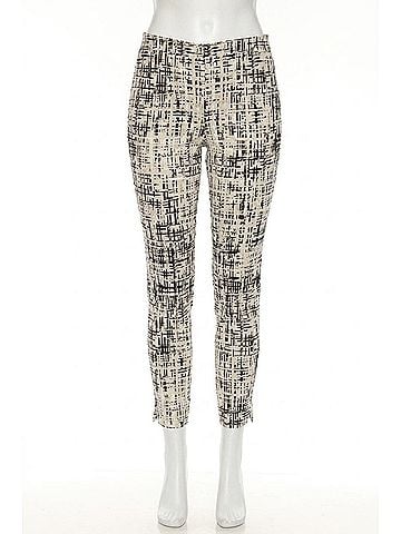 Joseph Ribkoff Abstract Print Slim Ankle Pants in Vanilla/Multi (view 1)