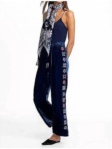 Johnny Was Velvet Wide Leg Pant Nikkola in Bellwether (view 2)