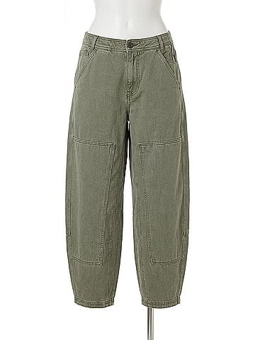 Free People Turn Away Tapered Carpenter Pants in Hunter Green (view 1)