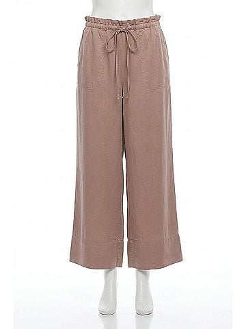 Tribal Harper High Rise Wide Leg Palazzo Pants in Taupe Grey (view 1)