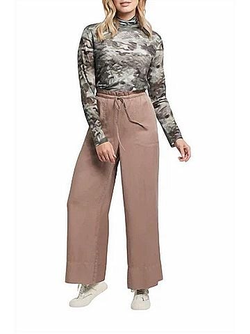 Tribal Harper High Rise Wide Leg Palazzo Pants in Taupe Grey (view 2)
