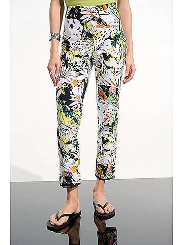 Joseph Ribkoff Print Pull On Pants With Mesh in Tropical (view 2)