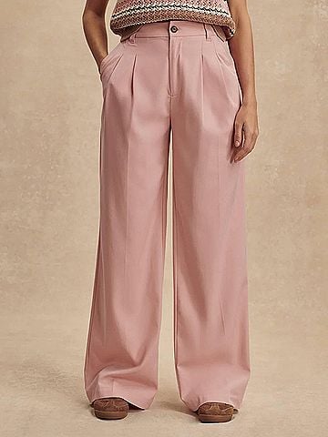 Varley Jayla Wide-Leg Trouser in Mellow Rose (view 2)