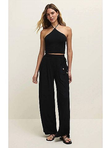 Z Supply Lydia Wide Leg Pants in Black (view 2)