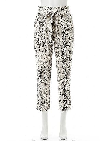 Joseph Ribkoff Snakeskin Print Pants in Black (view 1)