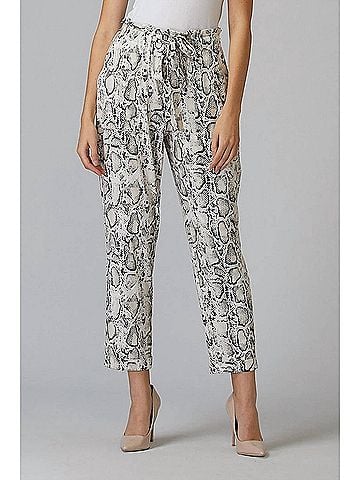 Joseph Ribkoff Snakeskin Print Pants in Black (view 2)