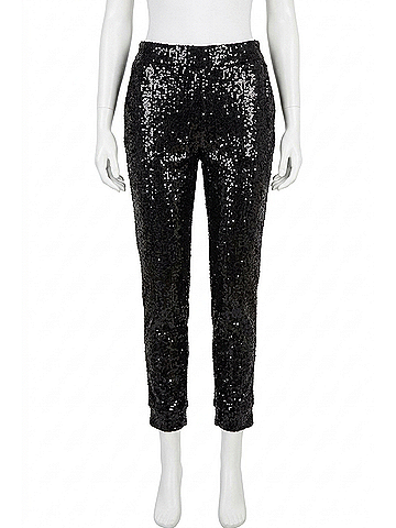 Steve Madden Glitter End Jogger in Black (view 1)
