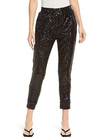 Steve Madden Glitter End Jogger in Black (view 2)
