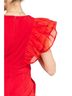 Entro Solid Red Ruby Ruffle Sleeves Romper in Red Size L - photo 5