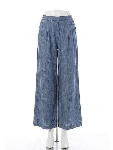 Tribal Flowy Pull On Pant in Denim (view 1)
