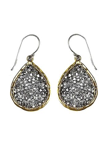 Waxing Poetic Kristal Teardrop Earrings in Gold (view 1)