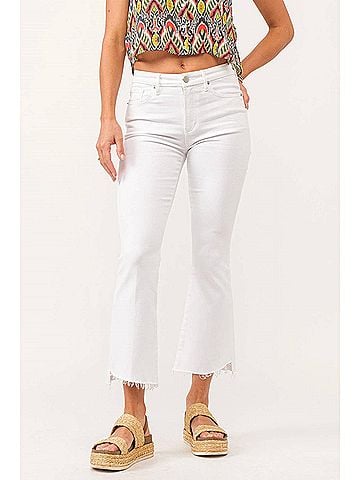 Dear John Jeanne Flare Jeans in Off White (view 2)