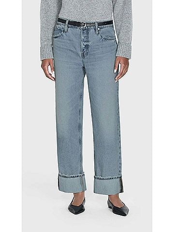FRAME Slouchy Straight Wide Cuff Jean in Ziggy (view 2)