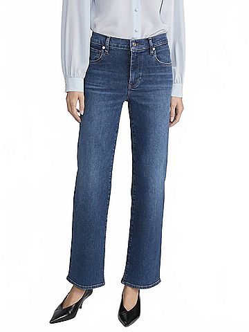 FRAME Mellow Slim Wide Leg Jeans in Solace (view 2)