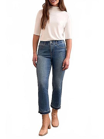Tribal Sophia Curvy Micro Flare Jeans in True Vintage (view 2)